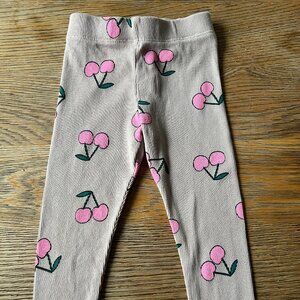 Zara Kids Cherry Print Ribbed Leggings Size 2T